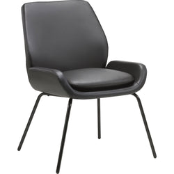 Lorell U-Shaped Seat Guest Chair Bonded Leather Upholstered with Powder-Coated Legs 19"H (LLR-LLR68574)