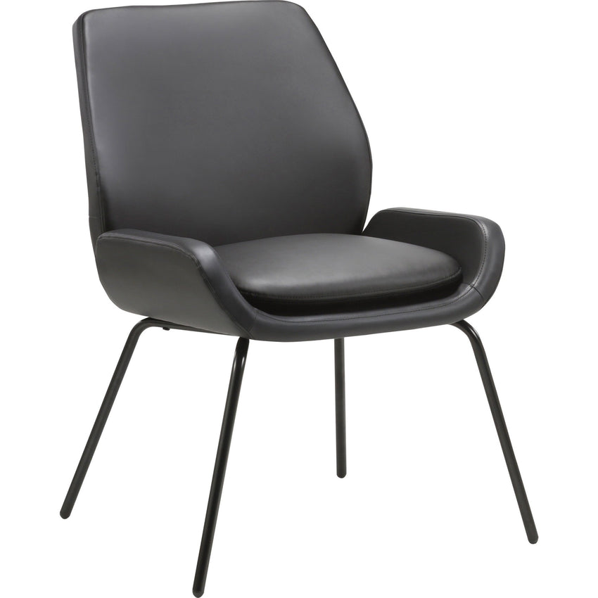 Lorell U - Shaped Seat Guest Chair Bonded Leather Upholstered with Powder - Coated Legs 19"H (LLR - LLR68574) - SchoolOutlet