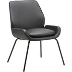 Lorell U - Shaped Seat Guest Chair Bonded Leather Upholstered with Powder - Coated Legs 19