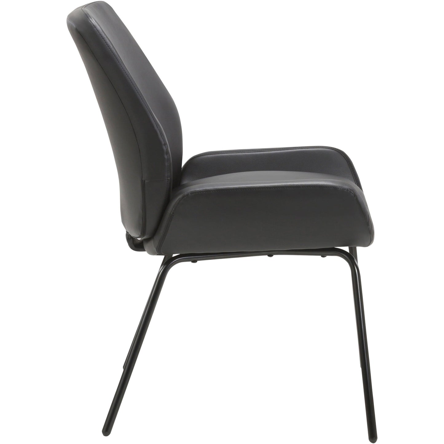Lorell U - Shaped Seat Guest Chair Bonded Leather Upholstered with Powder - Coated Legs 19"H (LLR - LLR68574) - SchoolOutlet