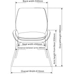 Lorell U - Shaped Seat Guest Chair Bonded Leather Upholstered with Powder - Coated Legs 19