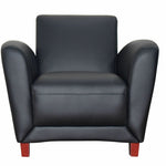 Lorell Accession Club Chair with Bonded Leather Upholstery and Wood Legs 19 