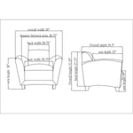 Lorell Accession Club Chair with Bonded Leather Upholstery and Wood Legs 19 