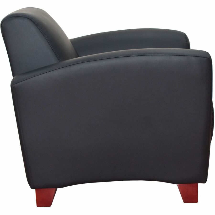 Lorell Accession Club Chair with Bonded Leather Upholstery and Wood Legs 19 "H (LLR - LLR68952) - SchoolOutlet