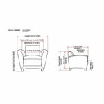 Lorell Accession Club Chair with Bonded Leather Upholstery and Wood Legs 19 