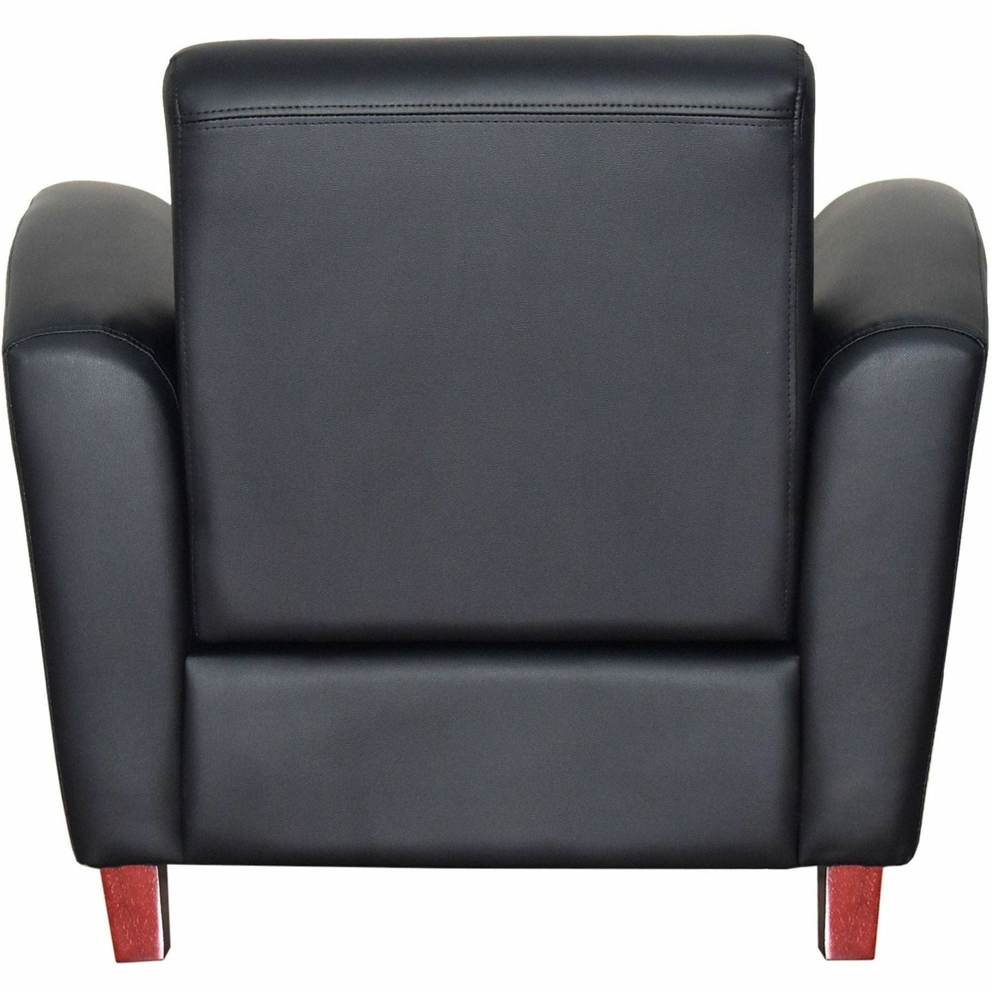 Lorell Accession Club Chair with Bonded Leather Upholstery and Wood Legs 19 "H (LLR - LLR68952) - SchoolOutlet