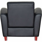 Lorell Accession Club Chair with Bonded Leather Upholstery and Wood Legs 19 