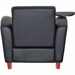 Lorell Accession Club Chair with Swing - Out Tablet Tray and Bonded Leather Upholstery 19 