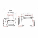 Lorell Accession Club Chair with Swing - Out Tablet Tray and Bonded Leather Upholstery 19 