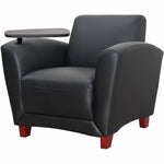 Lorell Accession Club Chair with Swing - Out Tablet Tray and Bonded Leather Upholstery 19 