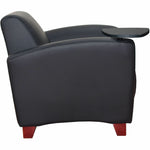 Lorell Accession Club Chair with Swing - Out Tablet Tray and Bonded Leather Upholstery 19 