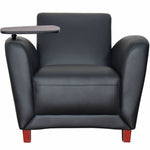 Lorell Accession Club Chair with Swing - Out Tablet Tray and Bonded Leather Upholstery 19 