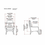 Lorell Quintessence Collection Upholstered Lounge Chair with Wood Legs 18.75