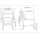 Lorell Quintessence Collection Upholstered Lounge Chair with Wood Legs 18.75