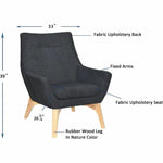 Lorell Quintessence Collection Upholstered Lounge Chair with Wood Legs 18.75