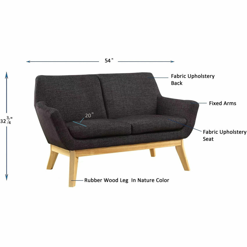 Lorell Quintessence Collection Loveseat 32.8"H x 19.8"W x 53.1"L (LLR - LLR6895X) - SchoolOutlet