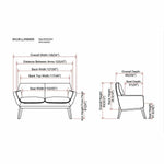 Lorell Quintessence Collection Loveseat 32.8