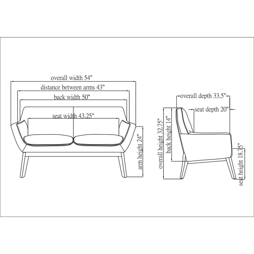 Lorell Quintessence Collection Loveseat 32.8"H x 19.8"W x 53.1"L (LLR - LLR6895X) - SchoolOutlet