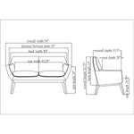 Lorell Quintessence Collection Loveseat 32.8