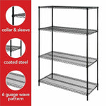 High - Capacity Lorell Industrial 4 - Shelf Wire Storage Rack 48