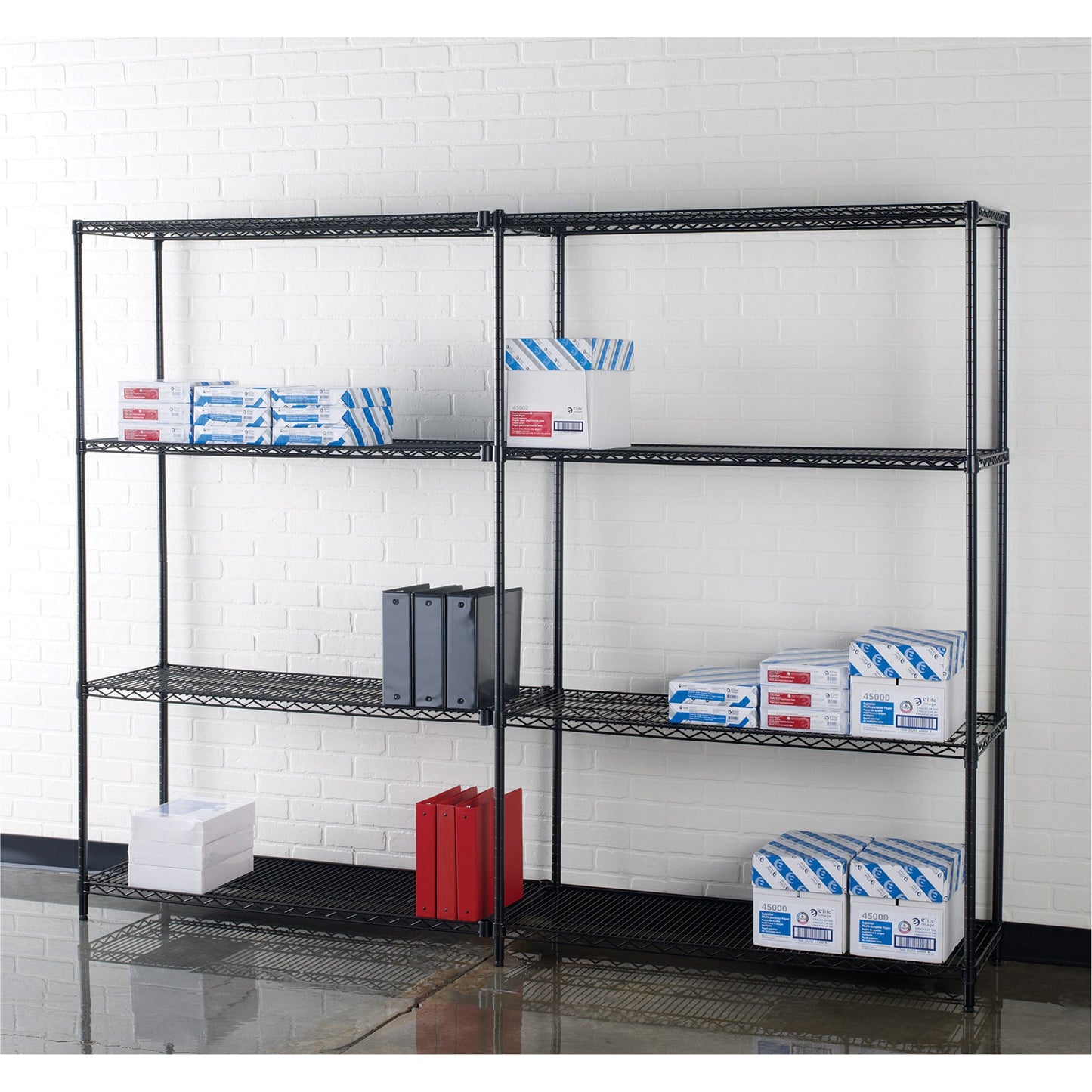 High - Capacity Lorell Industrial 4 - Shelf Wire Storage Rack 48"W x 24"D x 72"H (LLR - LLR69140) - SchoolOutlet