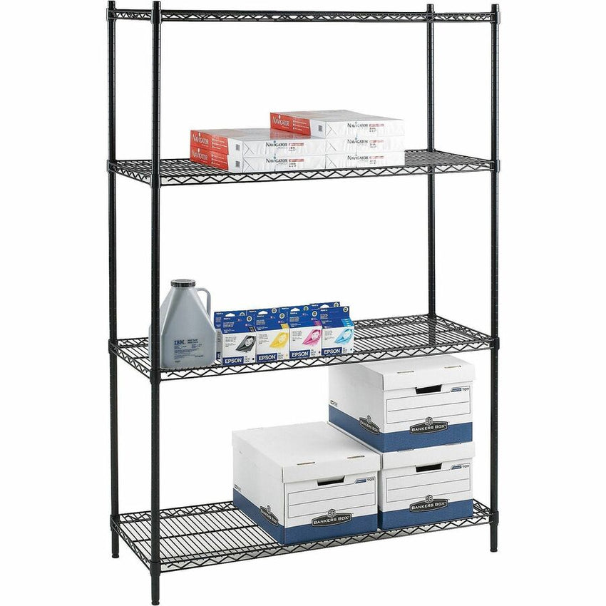 Heavy - Duty Lorell Industrial 4 - Tier Wire Storage Rack 36"W x 24"D x 72"H (LLR - LLR69145) - SchoolOutlet