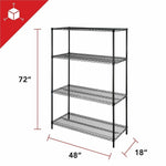Heavy - Duty Lorell Industrial 4 - Tier Wire Storage Rack 36