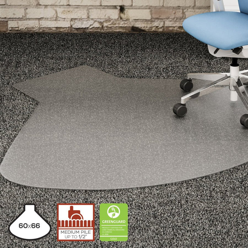 Lorell L - Workstation Medium - Pile Chairmat for Carpet 66" x 60" with Lip (LLR - LLR69156) - SchoolOutlet