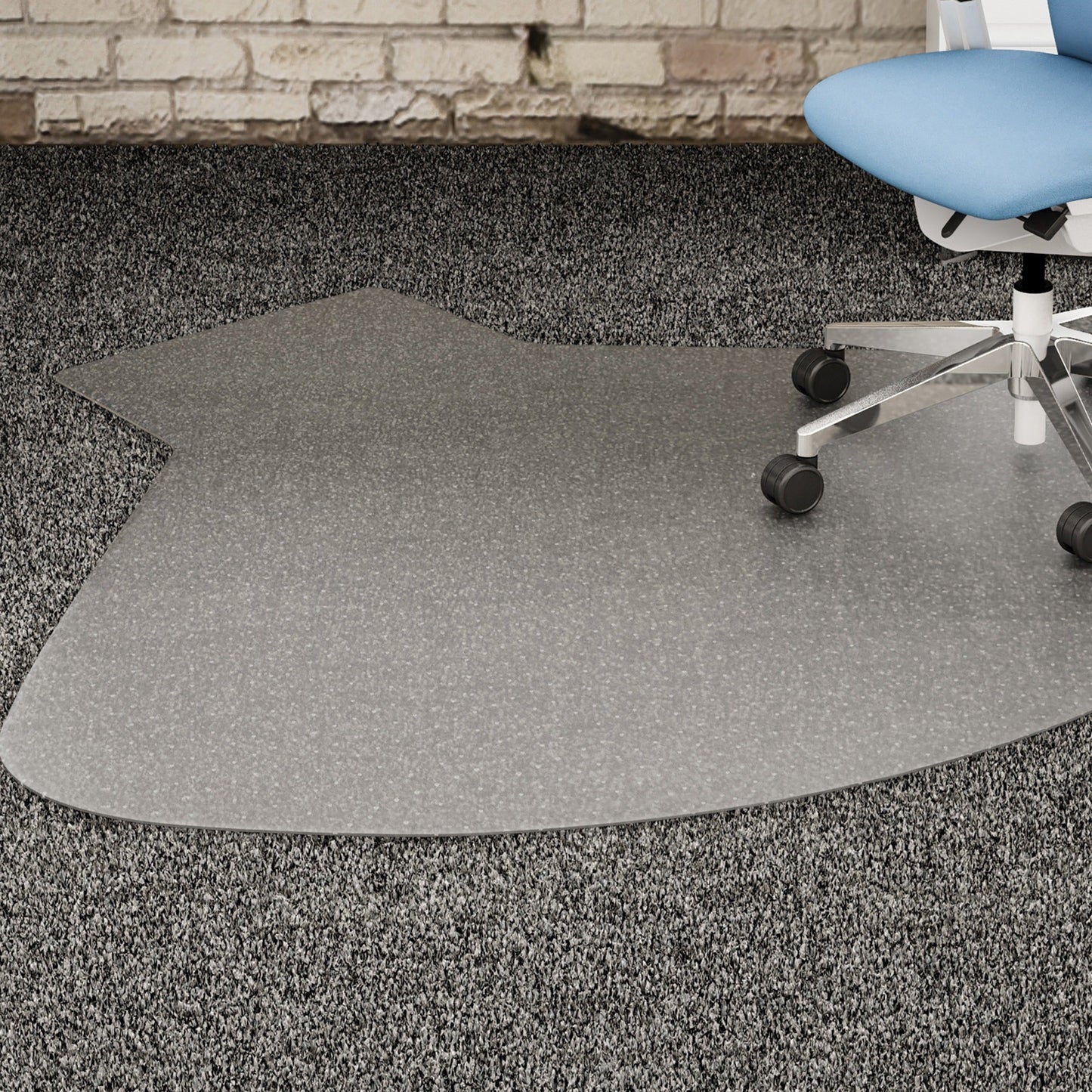 Lorell L - Workstation Medium - Pile Chairmat for Carpet 66" x 60" with Lip (LLR - LLR69156) - SchoolOutlet