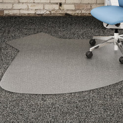 Lorell L-Workstation Medium-Pile Chairmat for Carpet 66" x 60" with Lip (LLR-LLR69156)