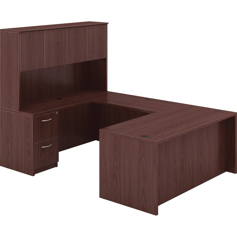 Lorell Essentials Series 4 - Door Stack - on Hutch with Cord Management 66.1"W x 14.8"D x 36"H (LLR - ESS - HUT661) - SchoolOutlet