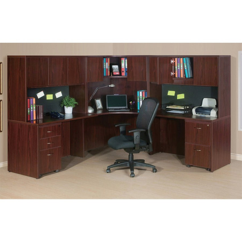 Lorell Essentials Elite Mahogany Mobile File/File Pedestal 15.7"W x 22"D x 28.6"H (LLR - LLR69397) - SchoolOutlet