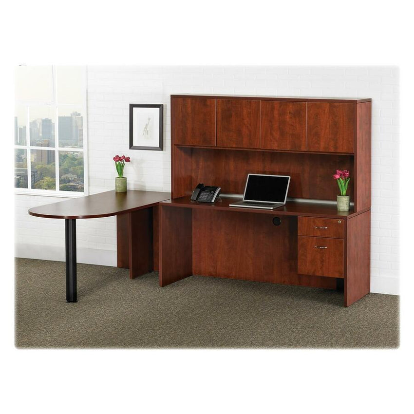Lorell Essentials Elite Peninsula Desk Shell 66"W x 30"D x 29.5"H (LLR - ESS - PEN66 - B1) - SchoolOutlet