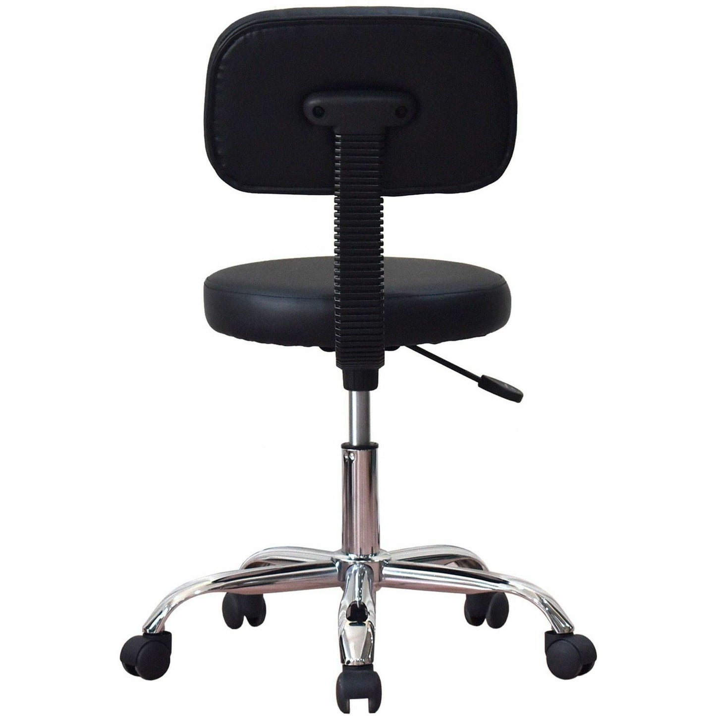 Lorell 16" Round Seat Pneumatic - Lift Stool with Back and Adjustable Height 17.5 - 22.75 H (LLR - LLR69511) - SchoolOutlet