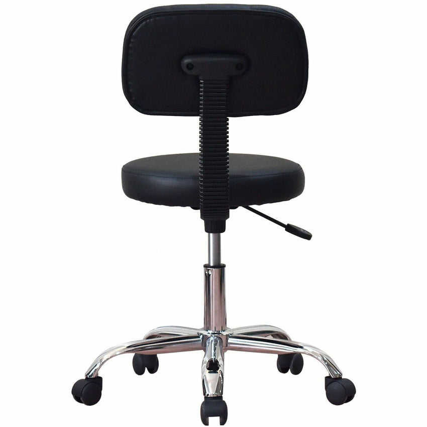 Lorell 16" Round Seat Pneumatic - Lift Stool with Back and Adjustable Height 17.5 - 22.75 H (LLR - LLR69511) - SchoolOutlet