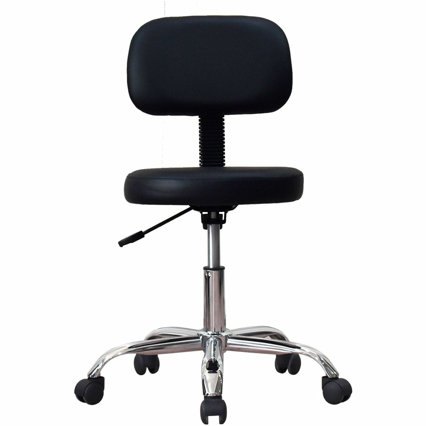Lorell 16" Round Seat Pneumatic - Lift Stool with Back and Adjustable Height 17.5 - 22.75 H (LLR - LLR69511) - SchoolOutlet