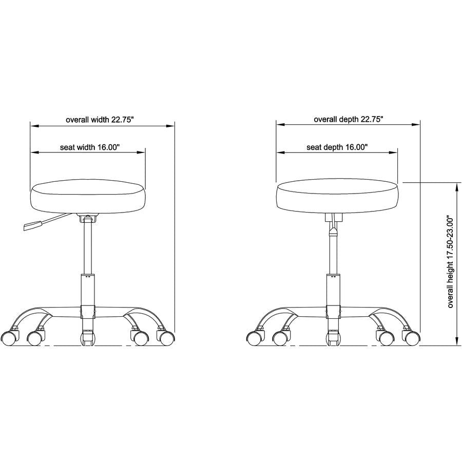 Lorell Backless Pneumatic - Lift Stool with Vinyl Seat and 5 - Star Base 17 - 22.25 H (LLR - LLR69513) - SchoolOutlet