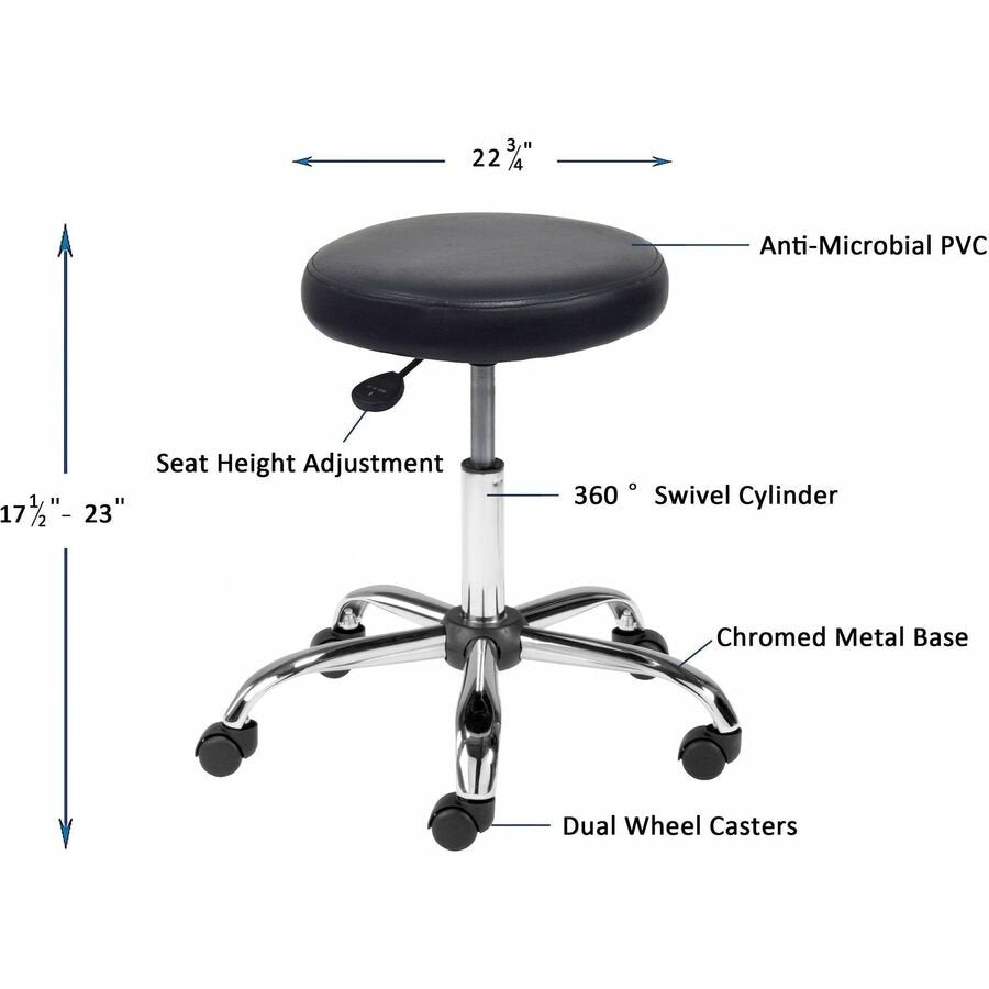 Lorell Backless Pneumatic - Lift Stool with Vinyl Seat and 5 - Star Base 17 - 22.25 H (LLR - LLR69513) - SchoolOutlet