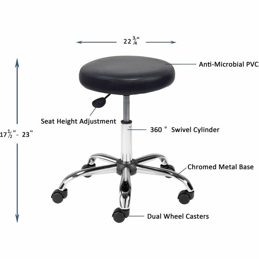 Lorell Backless Pneumatic - Lift Stool with Vinyl Seat and 5 - Star Base 17 - 22.25 H (LLR - LLR69513) - SchoolOutlet