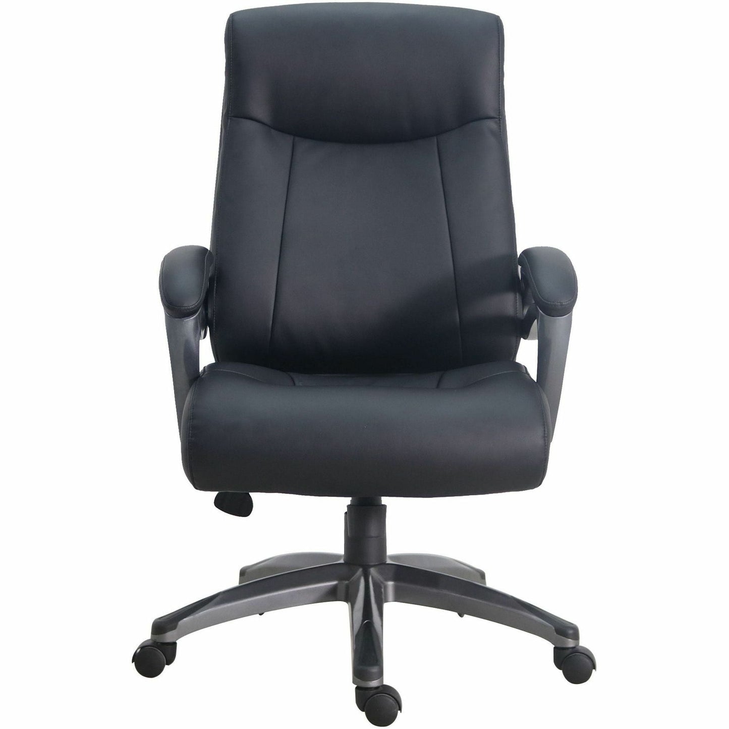 Lorell Executive High - Back Leather Office Chair with Pneumatic Height Adjustment and Gunmetal Base 18.5" - 21.5"H (LLR - LLR69516) - SchoolOutlet