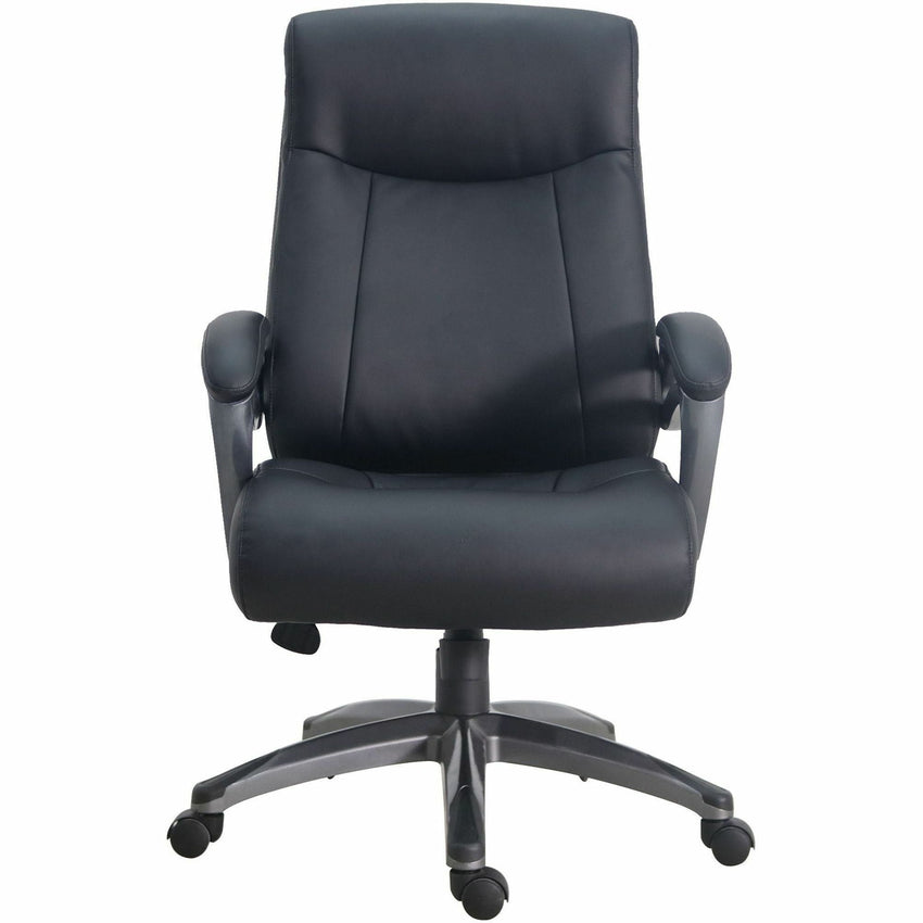 Lorell Executive High - Back Leather Office Chair with Pneumatic Height Adjustment and Gunmetal Base 18.5" - 21.5"H (LLR - LLR69516) - SchoolOutlet