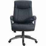 Lorell Executive High - Back Leather Office Chair with Pneumatic Height Adjustment and Gunmetal Base 18.5
