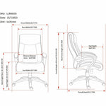 Lorell Executive High - Back Leather Office Chair with Pneumatic Height Adjustment and Gunmetal Base 18.5