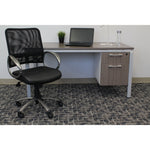 Lorell Mesh Mid - Back Task Chair with Bonded Leather Seat and Pneumatic Height Adjustment 17.3