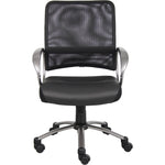 Lorell Mesh Mid - Back Task Chair with Bonded Leather Seat and Pneumatic Height Adjustment 17.3