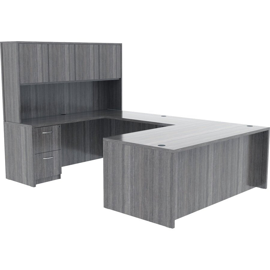 Lorell Essentials Series 4 - Door Stack - on Hutch with Cord Management 70.9"W x 14.8"D x 36"H (LLR - ESS - HUT709) - SchoolOutlet