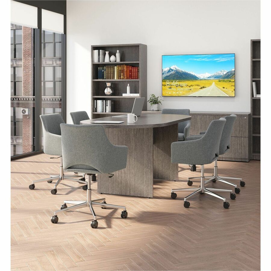 Lorell Essentials Oval Conference Table Weathered Charcoal 72"W x 29.5"D x 36"H (LLR - LLR69569) - SchoolOutlet