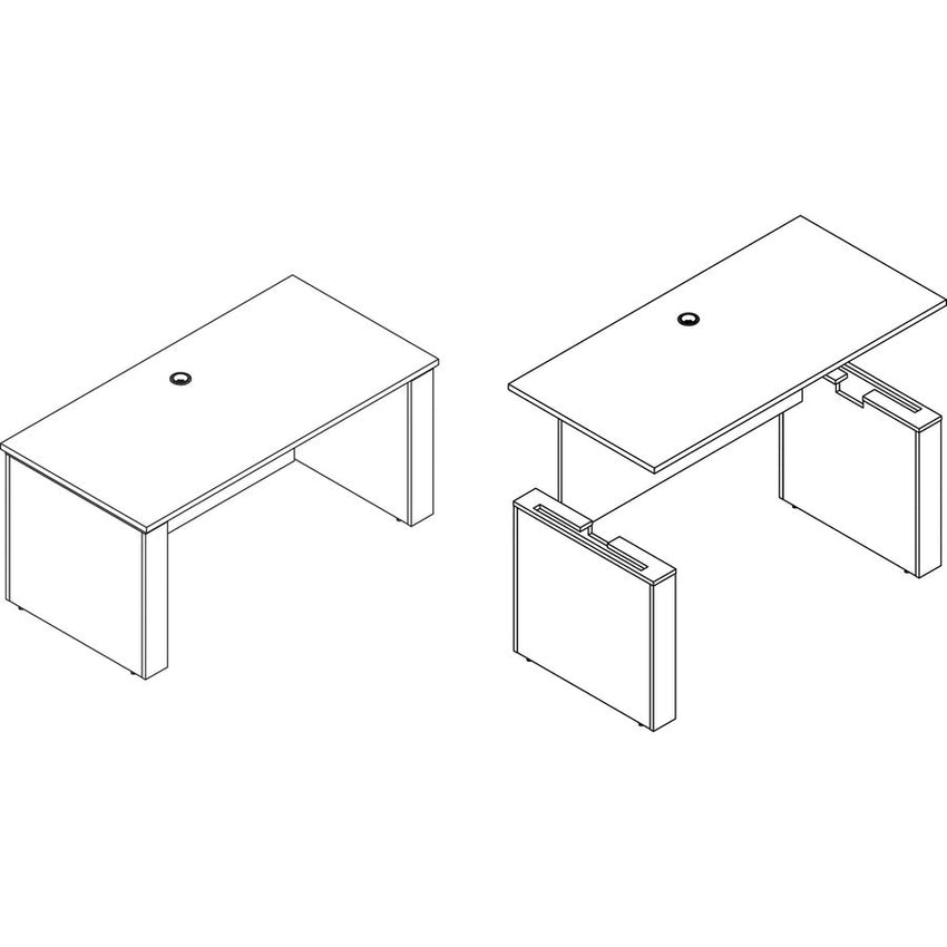 Lorell Essentials Series 60"W x 29"D x 29" - 49"H Sit - to - Stand Desk Shell 0.1" Thick (LLR - LLR6957X60) - SchoolOutlet