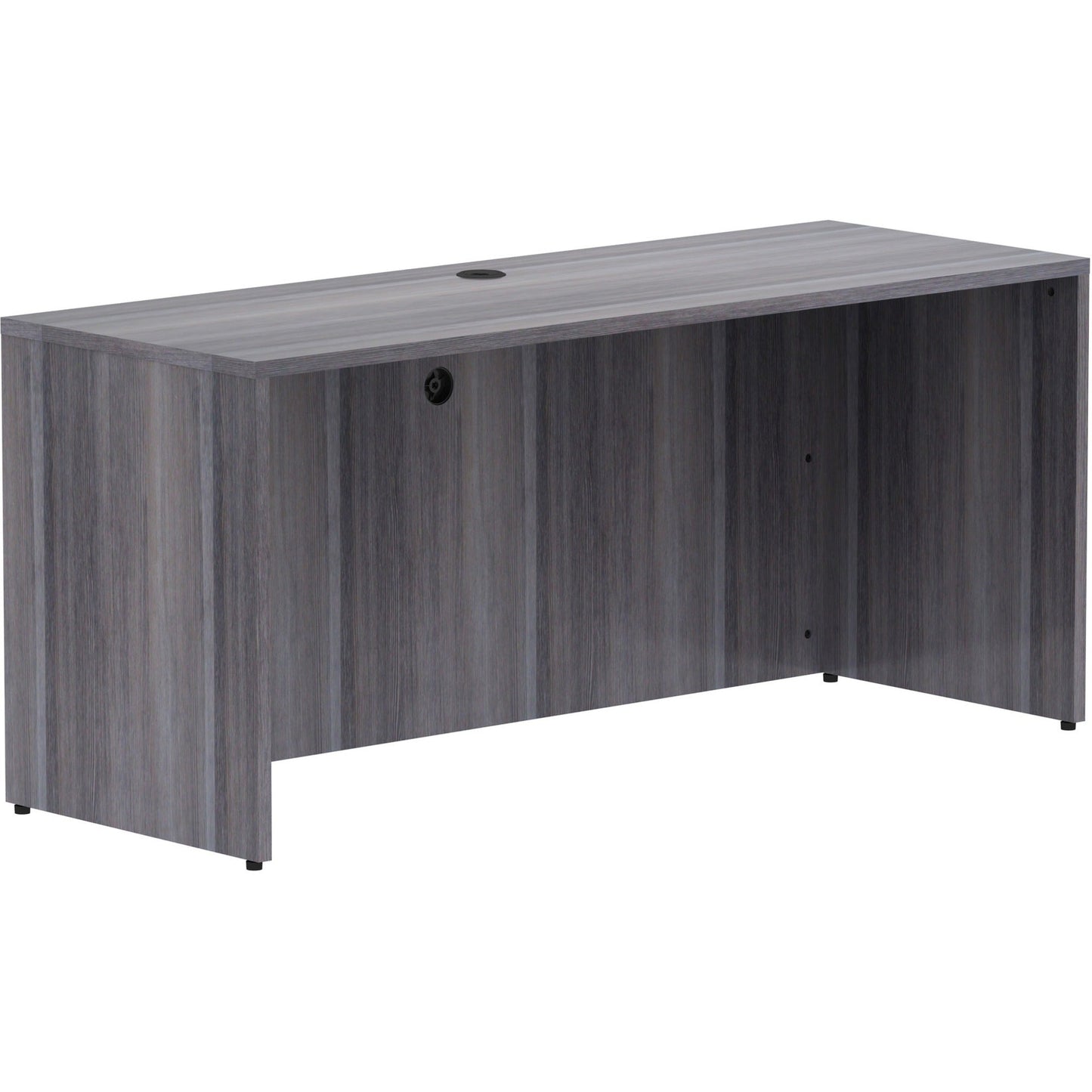 Lorell Essentials Series Executive Credenza Shell 66"W x 24"D x 29.5"H with Modern Silver Accents (LLR - ESS - CR66 - SB) - SchoolOutlet