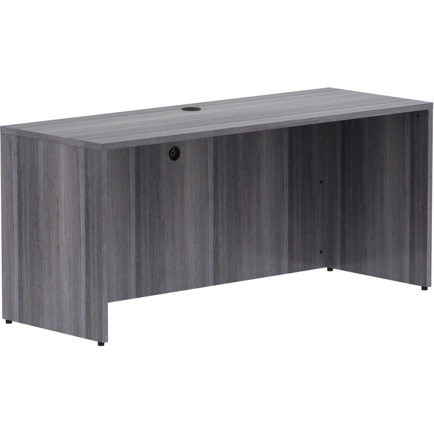 Lorell Essentials Series Executive Credenza Shell 66"W x 24"D x 29.5"H with Modern Silver Accents (LLR - ESS - CR66 - SB) - SchoolOutlet